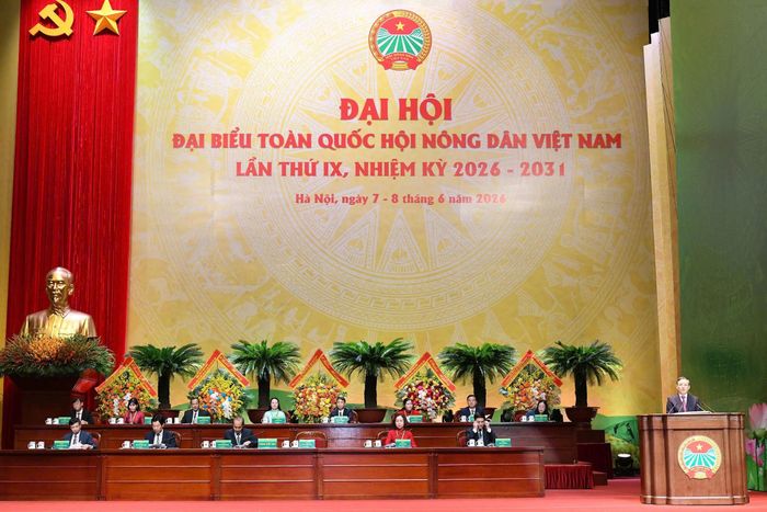 Chủ tịch Hội Nông dân Việt Nam Lương Quốc Đoàn phát biểu bế mạc Đại hội. Ảnh: Lâm Hiển