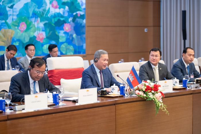 Thủ tướng Campuchia Hun Manet phát biểu tại cuộc hội kiến