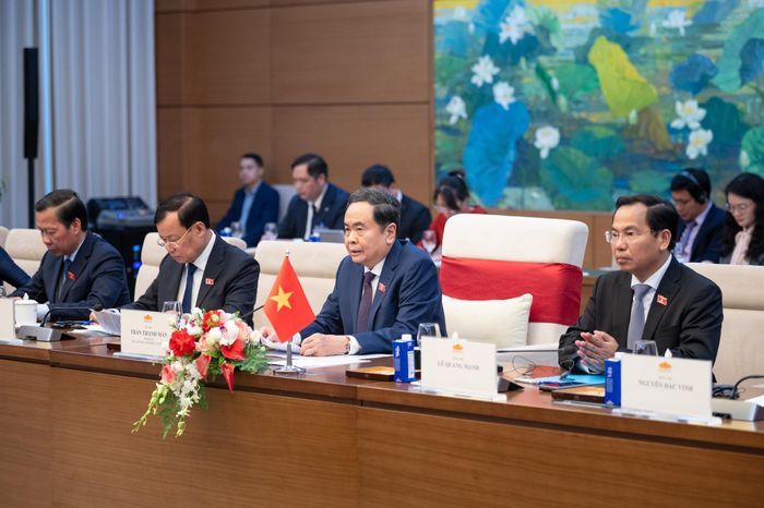 Chủ tịch Quốc hội Trần Thanh Mẫn phát biểu tại cuộc hội kiến