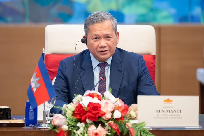 Thủ tướng Campuchia Hun Manet phát biểu tại cuộc hội kiến