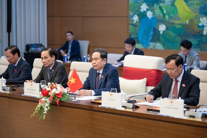Chủ tịch Quốc hội Trần Thanh Mẫn phát biểu tại cuộc hội kiến