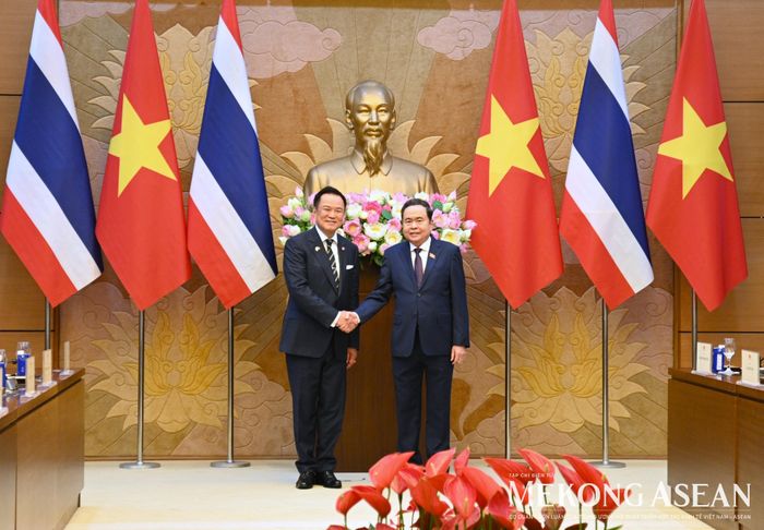 Chủ tịch Quốc hội Trần Thanh Mẫn và Thủ tướng Thái Lan Anutin Charnvirakul. Ảnh: Đỗ Thảo - Mekong ASEAN