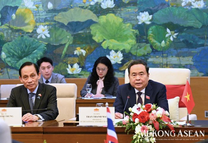 Chủ tịch Quốc hội Trần Thanh Mẫn phát biểu tại hội kiến. Ảnh: Đỗ Thảo - Mekong ASEAN