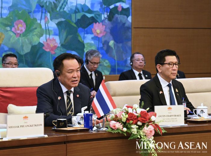 Thủ tướng Thái Lan Anutin Charnvirakul phát biểu tại hội kiến. Ảnh: Đỗ Thảo - Mekong ASEAN