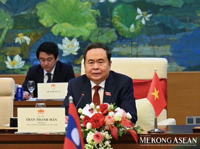 Chủ tịch Quốc hội Trần Thanh Mẫn phát biểu tại cuộc hội kiến. Ảnh: Đỗ Thảo - Mekong ASEAN
