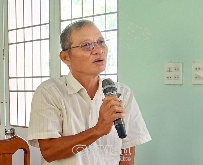 Cử tri Lê Văn Đế, ấp Trại Lưới B, phản ánh hệ thống thoát nước đường cao tốc tràn vào vuông tôm.