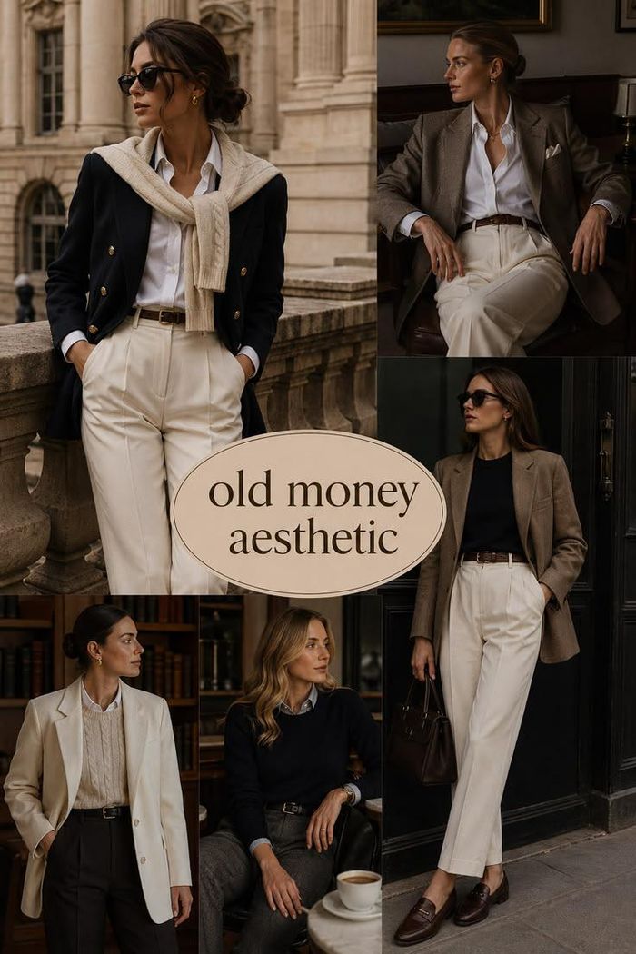 Áo basic + blazer dáng rộng + quần/váy cạp cao.