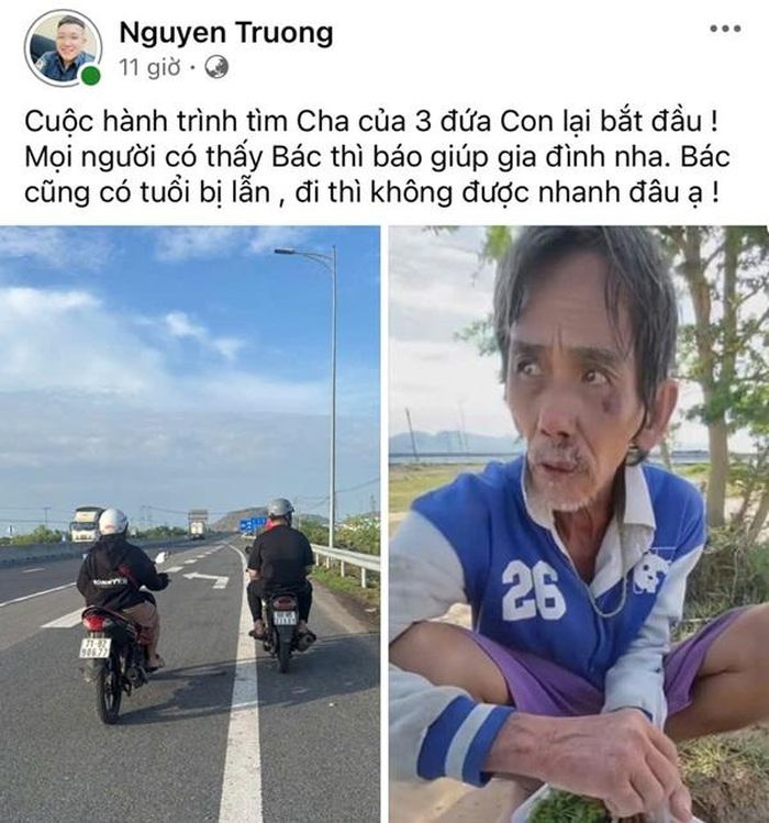 Thông tin người đi lạc được chia sẻ qua mạng xã hội. Ảnh: CA tỉnh Lâm Đồng.