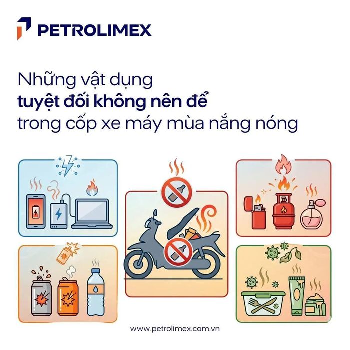 Một số vật dụng tuyệt đối không để trong cốp xe máy để tránh rủi ro