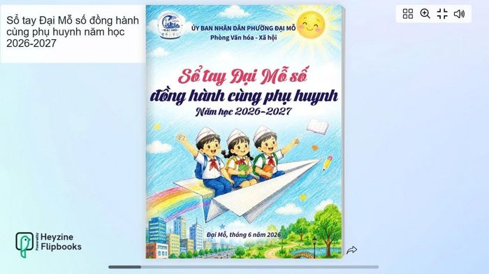 Giao diện “Sổ tay Đại Mỗ số đồng hành cùng phụ huynh” năm học 2026-2027.