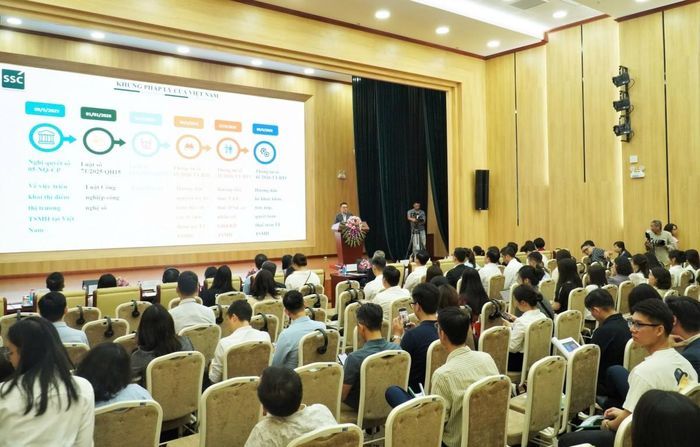 Toàn cảnh hội nghị “Tài sản mã hóa và tương lai thị trường tài chính số”.