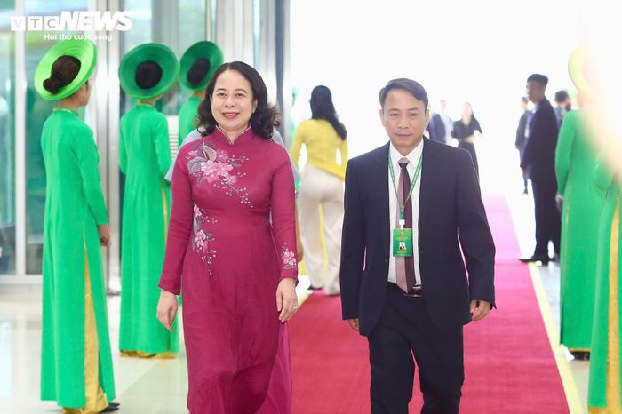 Phó Chủ tịch nước Võ Thị Ánh Xuân đến dự Đại hội IX Hội Nông dân Việt Nam.