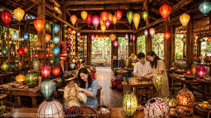 Một không gian trải nghiệm đậm chất văn hóa làng nghề trong khu Lễ hội Việt Nam.
