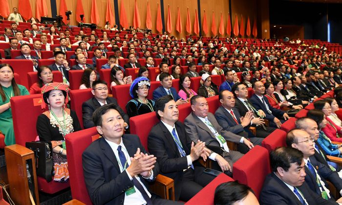 Các đại biểu dự Đại hội đại biểu toàn quốc Hội Nông dân Việt Nam lần thứ IX. (Ảnh: Lâm Hiển)