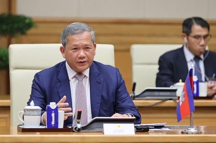Thủ tướng Hun Manet tại hội đàm.