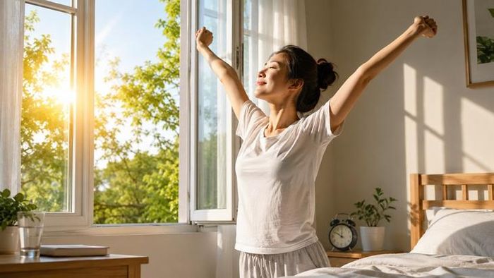 Duy trì giờ thức dậy ổn định và tiếp xúc ánh sáng tự nhiên buổi sáng giúp đồng bộ lại nhịp sinh học của cơ thể