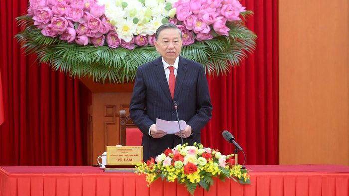 Tổng Bí thư, Chủ tịch nước Tô Lâm phát biểu kết luận buổi làm việc. Ảnh: NHÂN DÂN