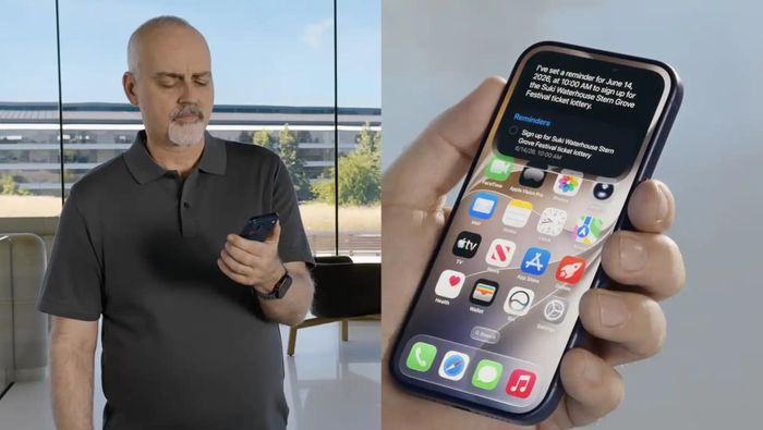  Mike Rockwell thể hiện khả năng tra cứu thông tin của AI. Ảnh: Apple. 