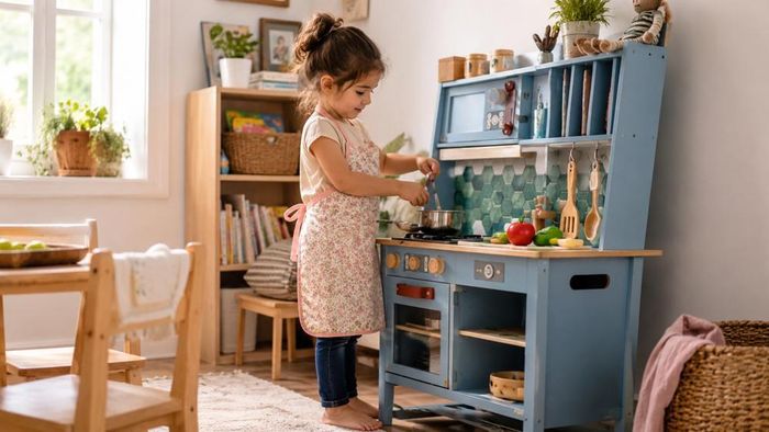 Ngay cả mua sắm đồ chơi cho con cũng hướng tới cho con biết yêu lao động