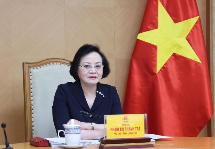 Phó Thủ tướng Phạm Thị Thanh Trà chủ trì cuộc làm việc về Đề án thành lập thành phố Quảng Ninh trực thuộc Trung ương. Ảnh: Lâm Khánh - TTXVN