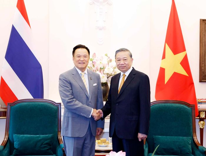 Tổng Bí thư, Chủ tịch nước Tô Lâm tiếp Thủ tướng Thái Lan Anutin Charnvirakul. Ảnh: Thống Nhất – TTXVN