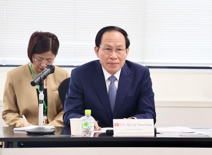 Phó Thủ tướng Lê Tiến Châu làm việc với Đại học Công nghệ Shibaura - Ảnh: VGP/Thu Sa