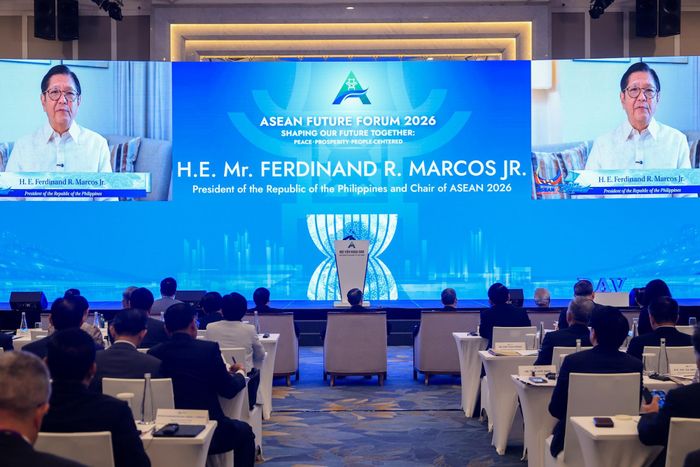 Tổng thống Philippines Ferdinand Marcos Jr. phát biểu tại Diễn đàn - Ảnh: VGP/Nhật Bắc