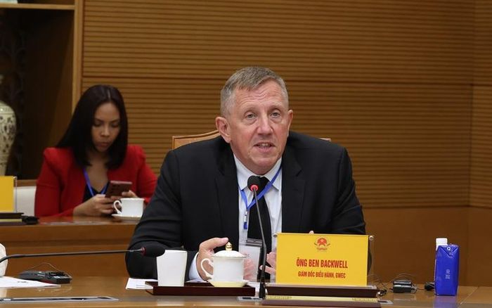 Ông Ben Backwell, Giám đốc điều hành GWEC phát biểu tại cuộc làm việc - Ảnh: VGP/Phương Nguyên
