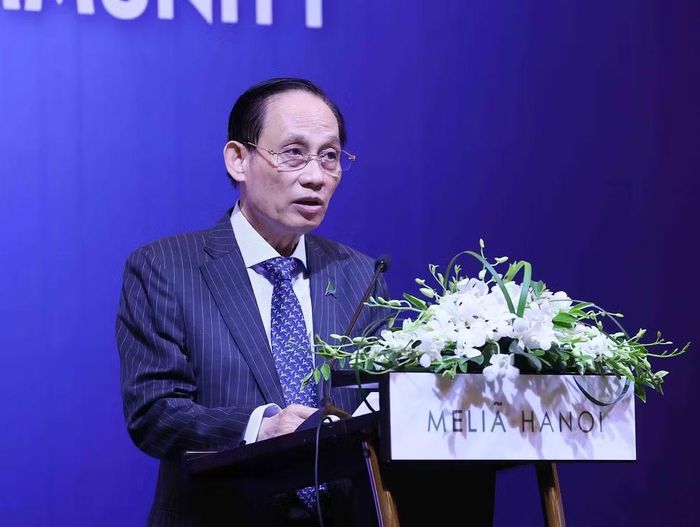 Đồng chí Lê Hoài Trung, Ủy viên Bộ Chính trị, Bộ trưởng Ngoại giao phát biểu khai mạc. (Ảnh: An Đăng/TTXVN)