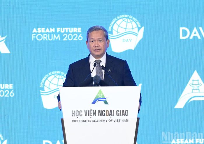 Thủ tướng Campuchia Hun Manet phát biểu tại Phiên khai mạc Diễn đàn Tương lai ASEAN lần thứ ba.