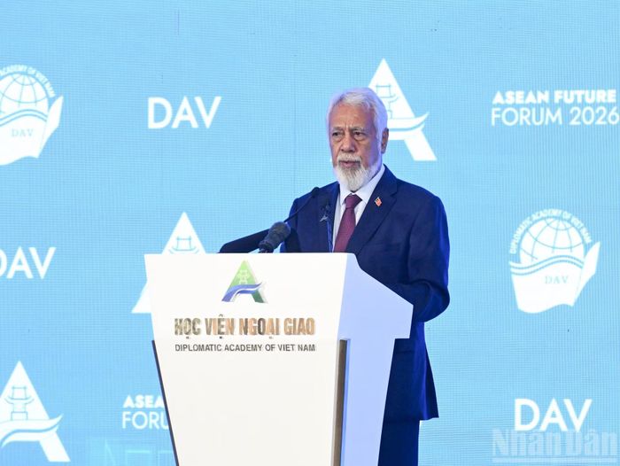 Thủ tướng Timor-Leste Kay Rala Xanana Gusmão phát biểu tại Phiên khai mạc Diễn đàn Tương lai ASEAN lần thứ ba.