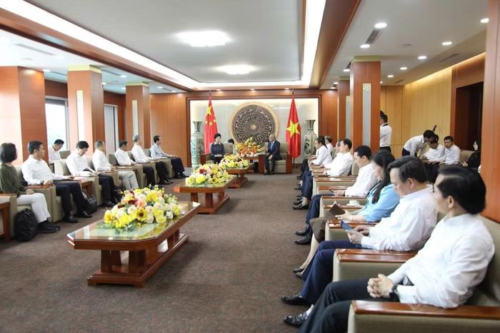 Quang cảnh buổi tiếp đoàn.