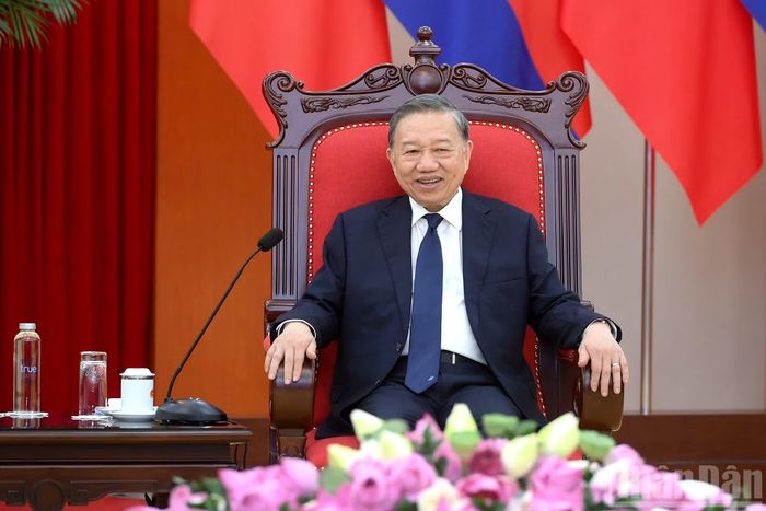 Tổng Bí thư, Chủ tịch nước Tô Lâm phát biểu tại cuộc tiếp.