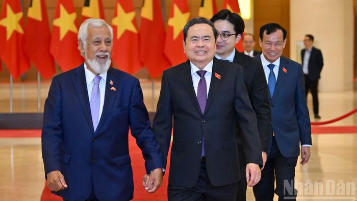 Chủ tịch Quốc hội Trần Thanh Mẫn và Thủ tướng Timor-Leste Kay Rala Xanana Gusmao.