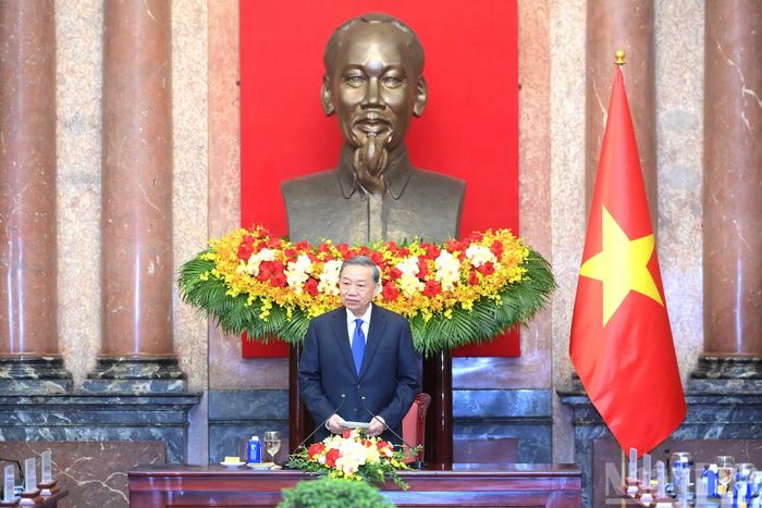Tổng Bí thư, Chủ tịch nước Tô Lâm phát biểu tại cuộc tiếp các Trưởng đoàn các nước, tổ chức quốc tế tham dự Diễn đàn Tương lai ASEAN.