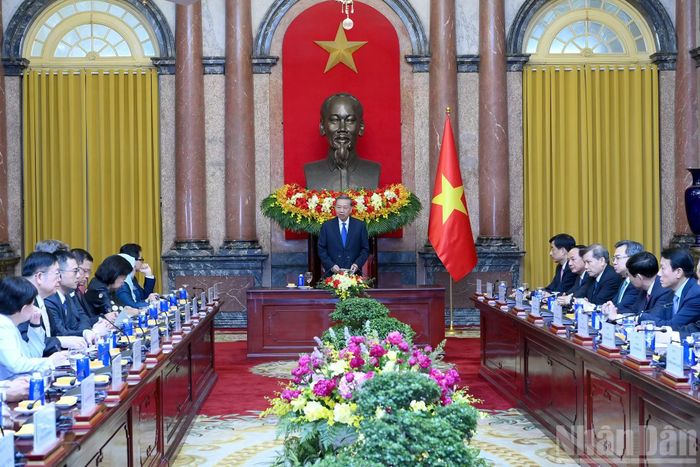 Tổng Bí thư, Chủ tịch nước Tô Lâm phát biểu tại cuộc tiếp các Trưởng đoàn các nước, tổ chức quốc tế tham dự Diễn đàn Tương lai ASEAN.