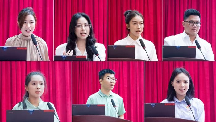 Đại diện thanh niên Việt Nam và Trung Quốc phát biểu tại buổi đối thoại.
