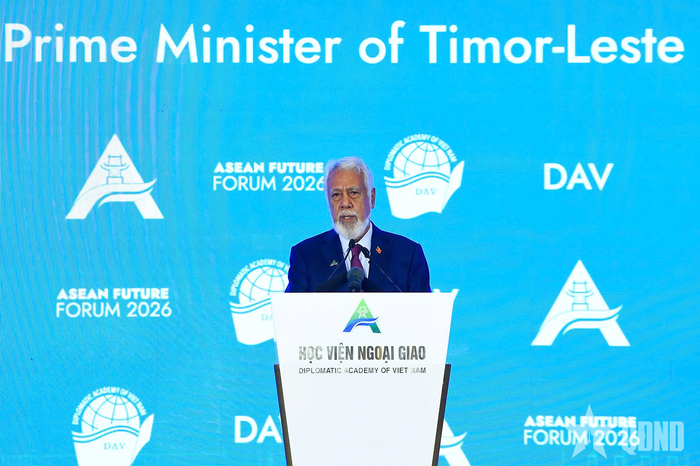 Thủ tướng Timor-Leste Kay Rala Xanana Gusmão phát biểu tại AFF 2026. Ảnh: TUẤN HUY 