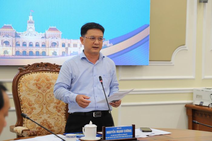 Phó Chủ tịch UBND TPHCM Nguyễn Mạnh Cường phát biểu tại buổi làm việc
