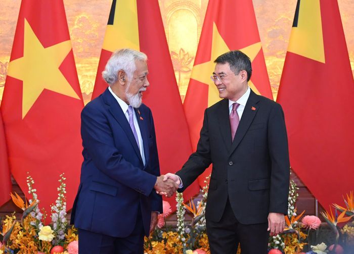  Thủ tướng Lê Minh Hưng và Thủ tướng Timor - Leste Kay Rala Xanana Gusmão. Ảnh: ĐỖ TRUNG 
