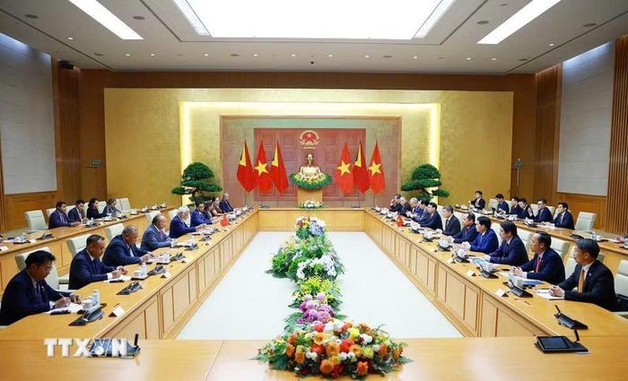  Thủ tướng Lê Minh Hưng hội đàm với Thủ tướng Timor-Leste Kay Rala Xanana Gusmão. Ảnh: TTXVN 