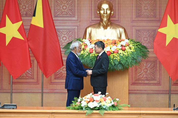  Thủ tướng Timor-Leste Xanana Gusmão nhấn mạnh Việt Nam không chỉ là người bạn tin cậy mà còn là đối tác phát triển hiệu quả và chặt chẽ của Timor-Leste. Ảnh: ĐỖ TRUNG 