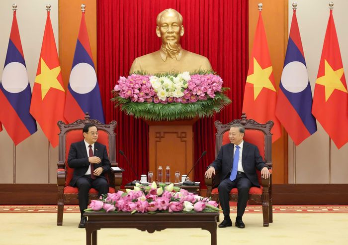  Tổng Bí thư, Chủ tịch nước Tô Lâm tiếp Thủ tướng Lào Sonexay Siphandone. Ảnh: QUANG PHÚC 