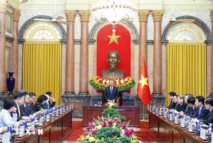 Tổng Bí thư, Chủ tịch nước Tô Lâm phát biểu tại buổi tiếp. Ảnh: TTXVN