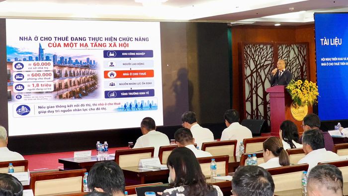 Hội nghị triển khai và xúc tiến đầu tư phát triển nhà ở cho thuê trên địa bàn TPHCM. Ảnh: HOÀNG HÙNG