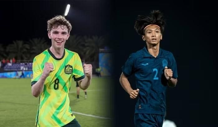 Trong khi cơ hội tạo bất ngờ của U19 Campuchia trước U19 Australia được đánh giá rất thấp với 5,6%. Ảnh: Internet.