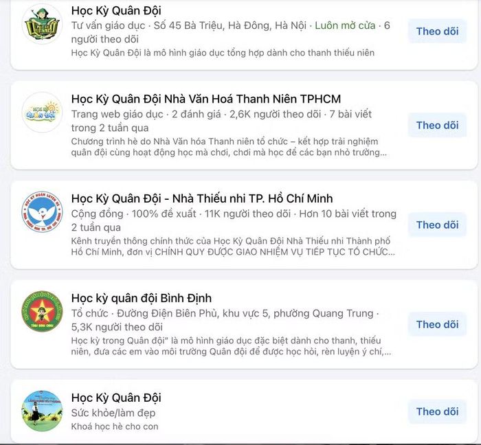 Nhiều học kỳ quân đội dành cho trẻ trong dịp nghỉ hè. Ảnh chụp màn hình.