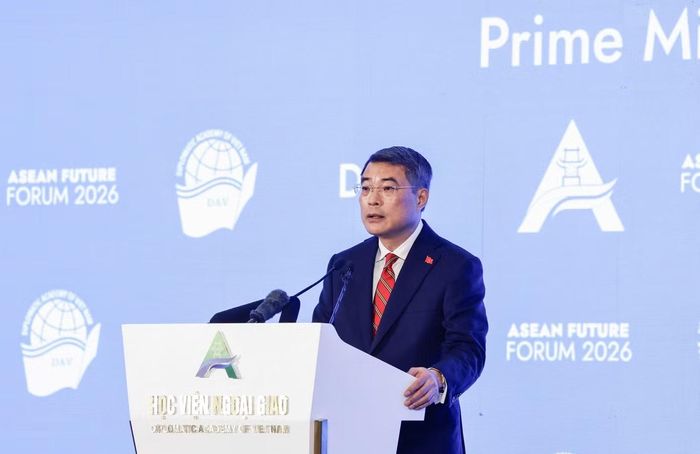  Thủ tướng Lê Minh Hưng phát biểu tại phiên khai mạc Diễn đàn Tương lai ASEAN 2026. Ảnh: Như Ý 