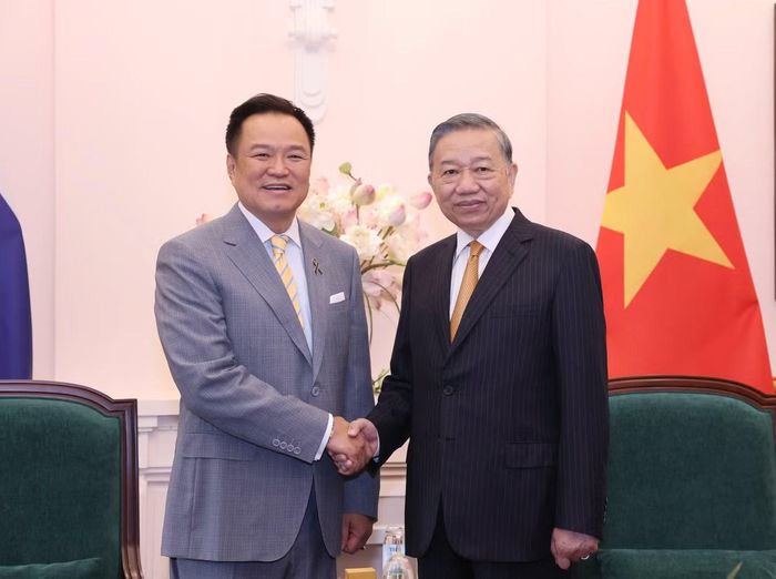 Tổng Bí thư, Chủ tịch nước Tô Lâm tiếp Thủ tướng Thái Lan Anutin Charnvirakul. Ảnh: Minh Châu