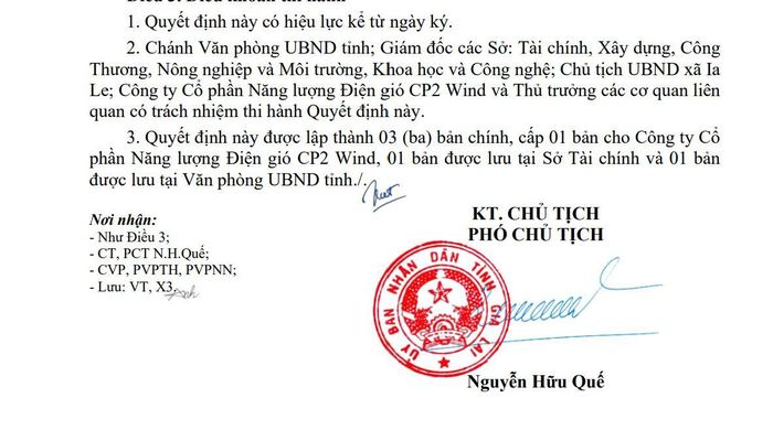 Dự án Nhà máy điện gió Ia Blứ 2 - Chư Pưh do Công ty Cổ phần Năng lượng Điện gió CP2 Wind đầu tư, có công suất 40 MW, sản lượng điện dự kiến khoảng 130 triệu kWh/năm. Dự án có tổng mức đầu tư hơn 1.516 tỷ đồng, triển khai trên diện tích 22,62 ha, dự kiến khởi công vào tháng 12/2026 và đưa vào vận hành từ tháng 3/2028.